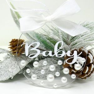 Baby Christmas Ornament Acrylic Circle